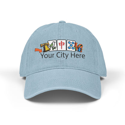 City Mah Jongg Embroidered  Jean Hat - For MahJong Players