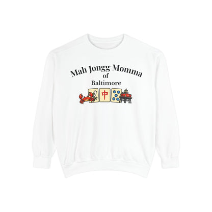 Mah Jongg Momma of Baltimore Crewneck Sweatshirt - Mahjong Tournament Sweatshirt