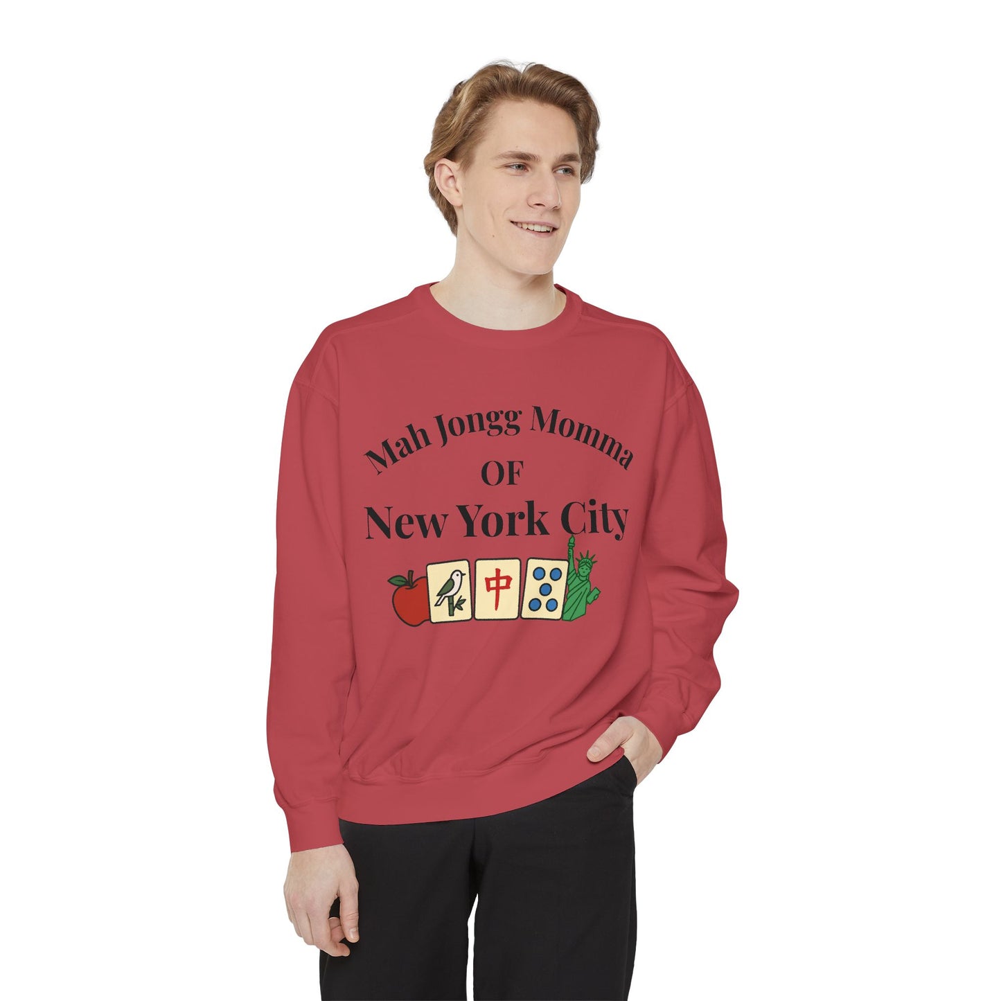 Mah Jongg Momma of New York City Sweatshirt - Comfort Colors Crewneck - Mahjong Player Gift - Tournament Sweatshirt - Mahjong Club Apparel