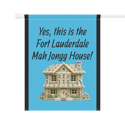 Mah Jongg :"Yes, This Is the Fort Lauderdale Mah Jongg House!" Blue Mah Jongg Flag