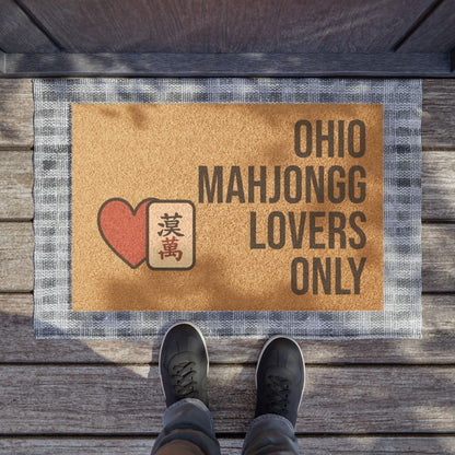 Ohio Mahjongg Lovers Only Doormat | Customized City, State or Hometown Option - Perfect for Mah Jongg Game Night