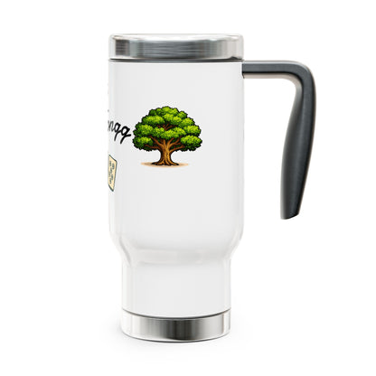 Illinois Mah Jongg travel mug | 14oz stainless steel travel mug with handle