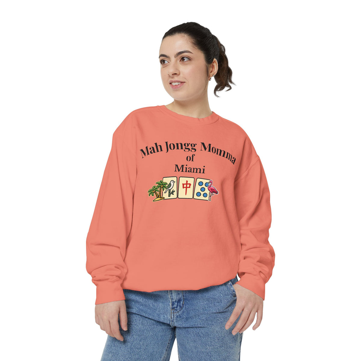 Mah Jongg Momma of Miami Crewneck Sweatshirt - Mahjong Tournament Sweatshirt