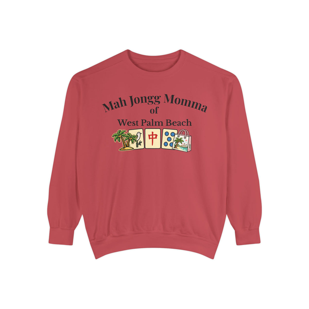 Mah Jongg Momma of West Palm Beach Crewneck Sweatshirt - Mahjong Tournament Sweatshirt