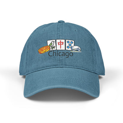 Mah Jongg Chicago Embroidered  Jean Hat - For MahJong Players