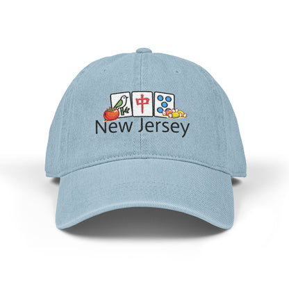 Mah Jongg New Jersey Embroidered  Jean Hat - For MahJong Players