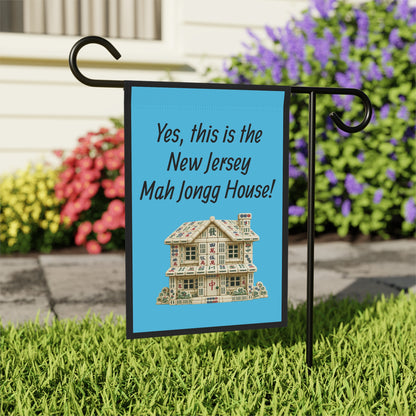 Mah Jongg :"Yes, This Is the New Jersey  Mah Jongg House!" Blue Mah Jongg Flag