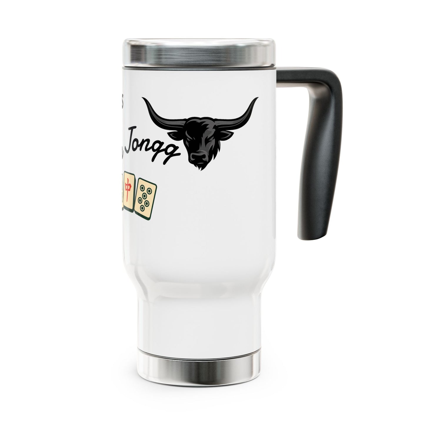 Texas Mah Jongg travel mug | 14oz stainless steel travel mug with handle
