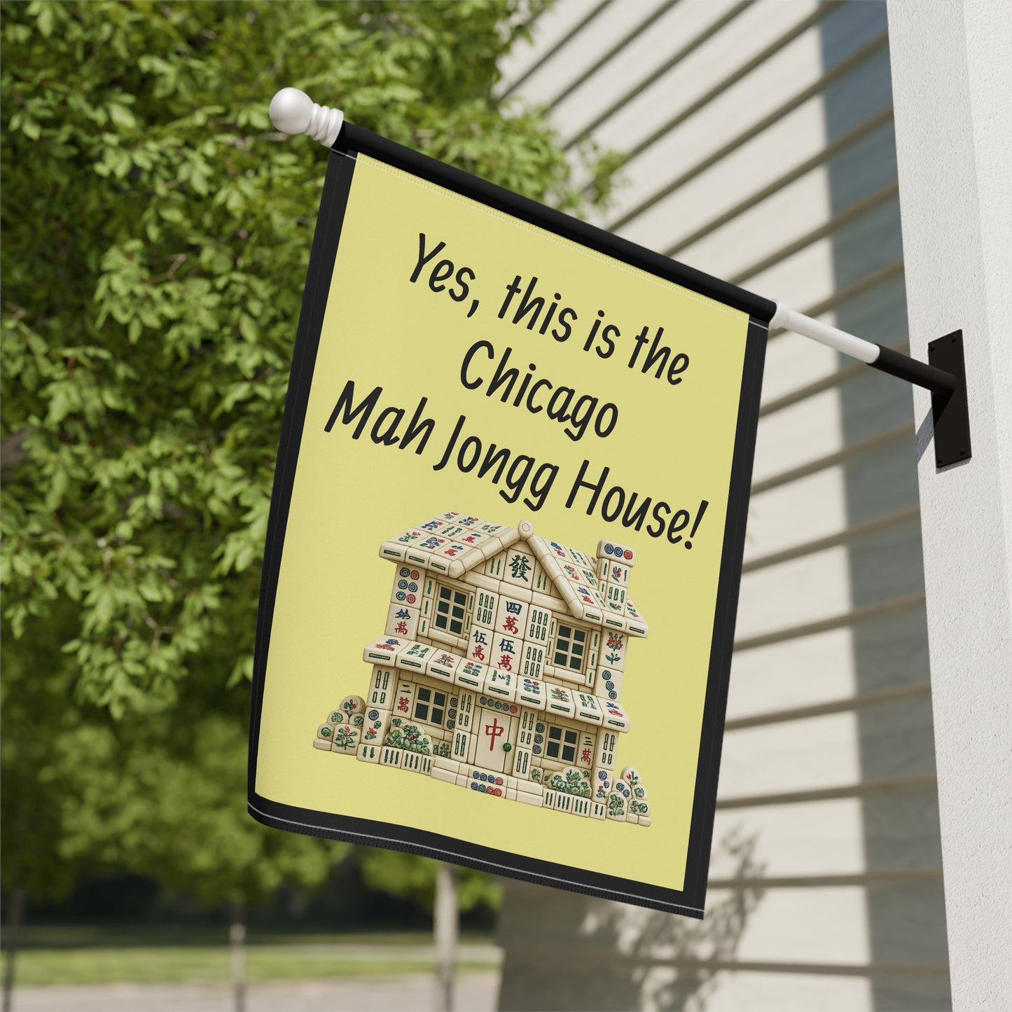 Mah Jongg:"Yes, This Is the Ohio Mah Jongg House!" Yellow Mah Jongg Flag