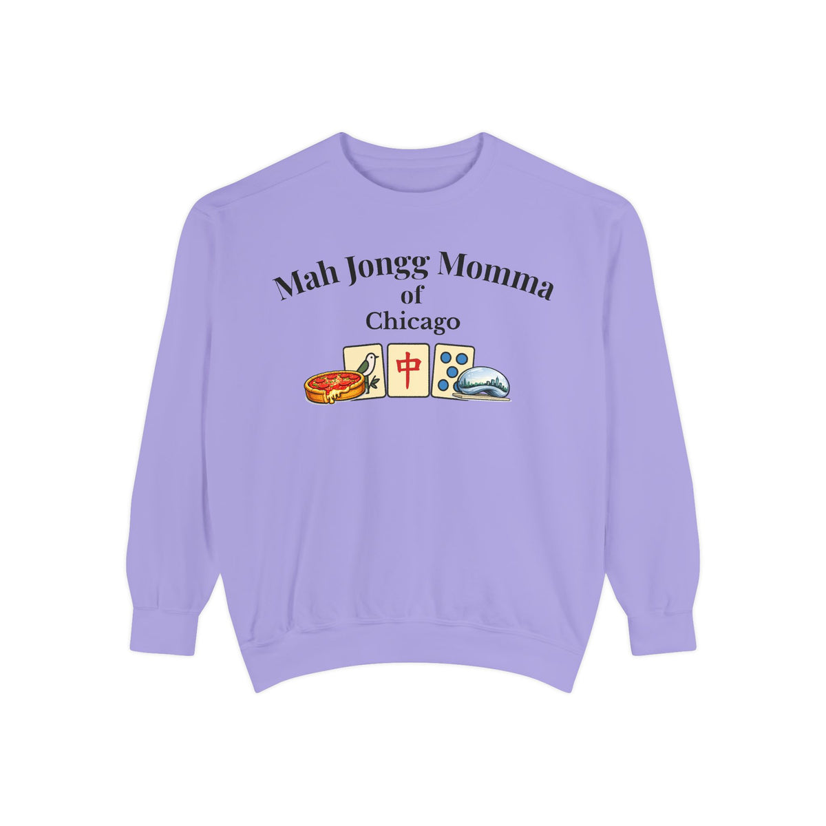 Mah Jongg Momma of Chicago Crewneck Sweatshirt - Mahjong Tournament Sweatshirt