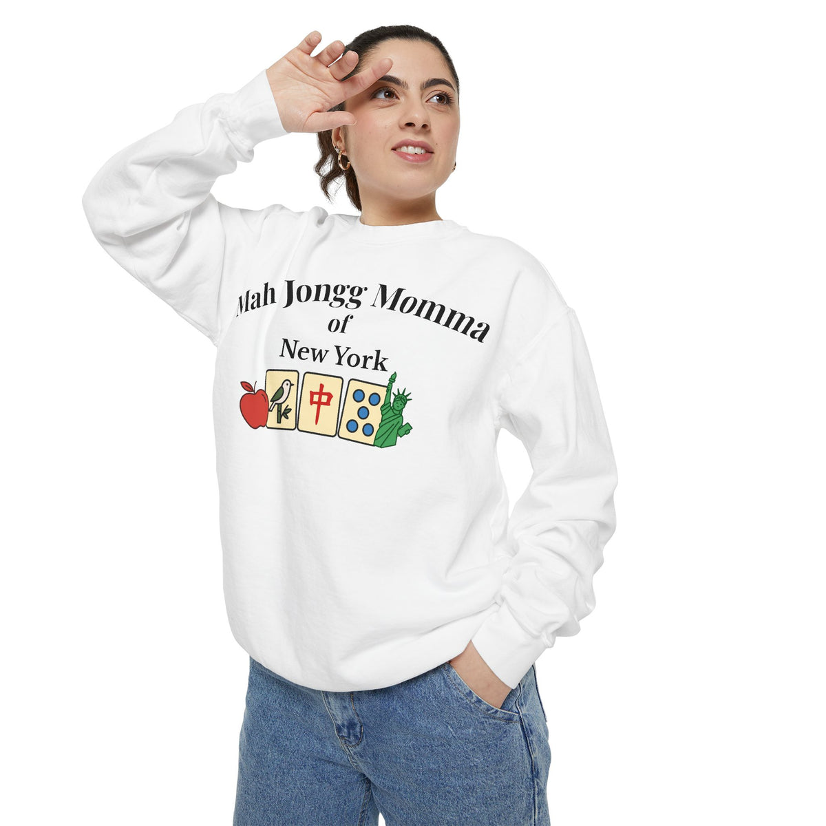 Mah Jongg Momma of New York Crewneck Sweatshirt - Mahjong Tournament Sweatshirt