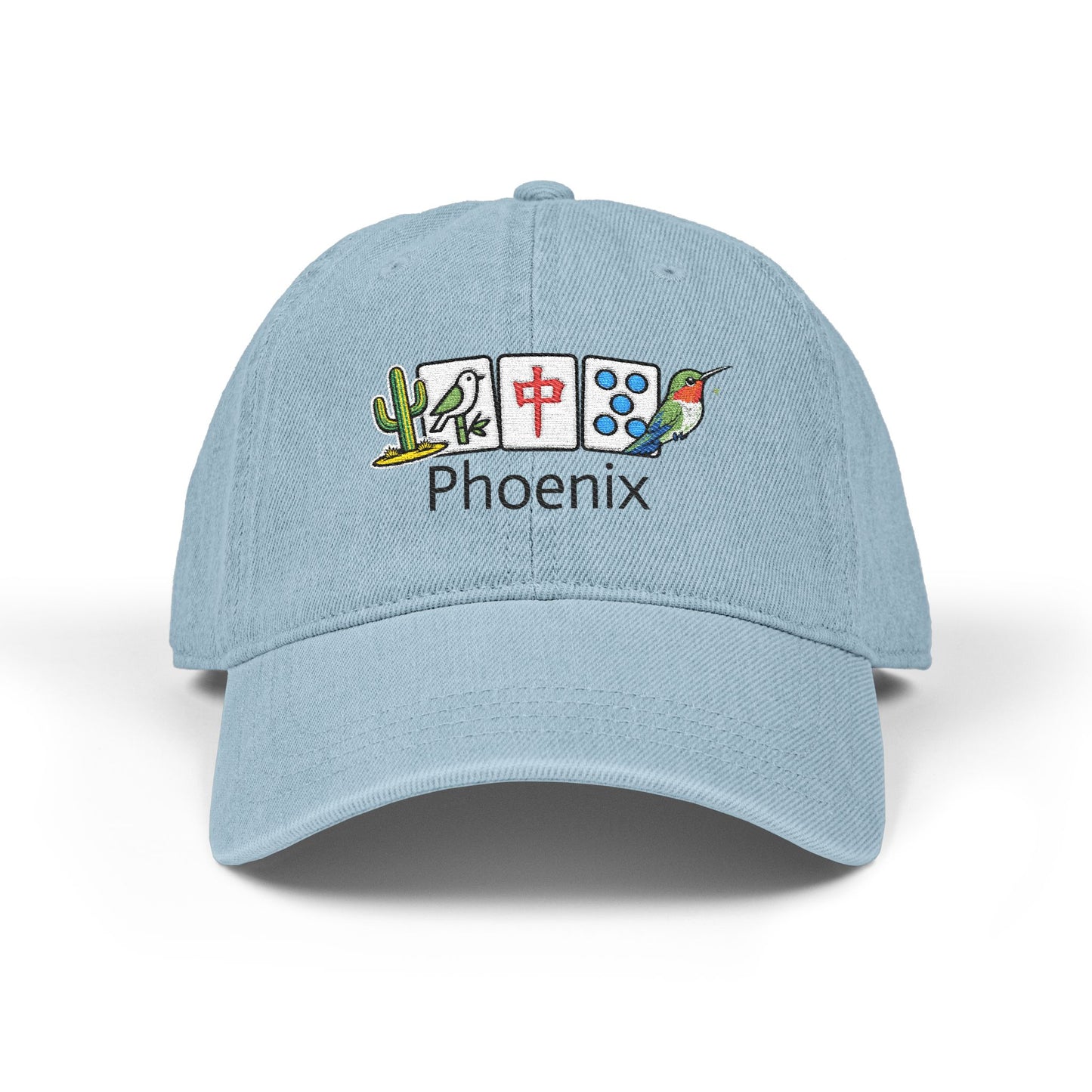 Mah Jongg Phoenix Embroidered  Jean Hat - For MahJong Players